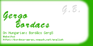 gergo bordacs business card