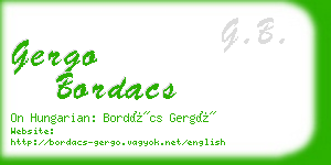 gergo bordacs business card